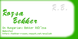 rozsa bekker business card